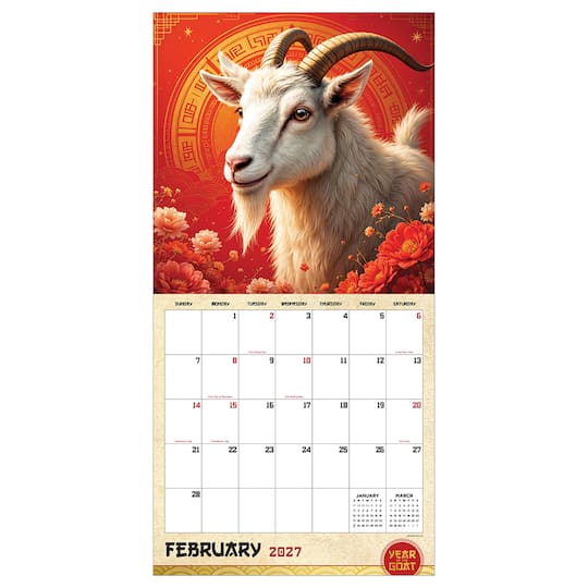 2027 Year of the Goat Wall Calendar